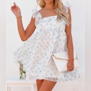 Floral Ruffle Sleeve Dress
